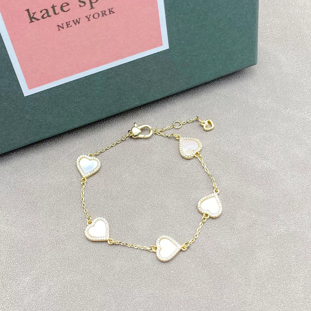kate spade Copper Natural Shell Heart Bracelet Zircon Design